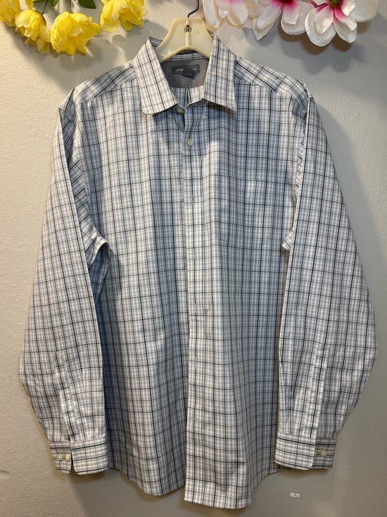 Eddie Bauer Other - Eddie Bauer White and Blue Plaid Long-Sleeve Button-Up Shirt